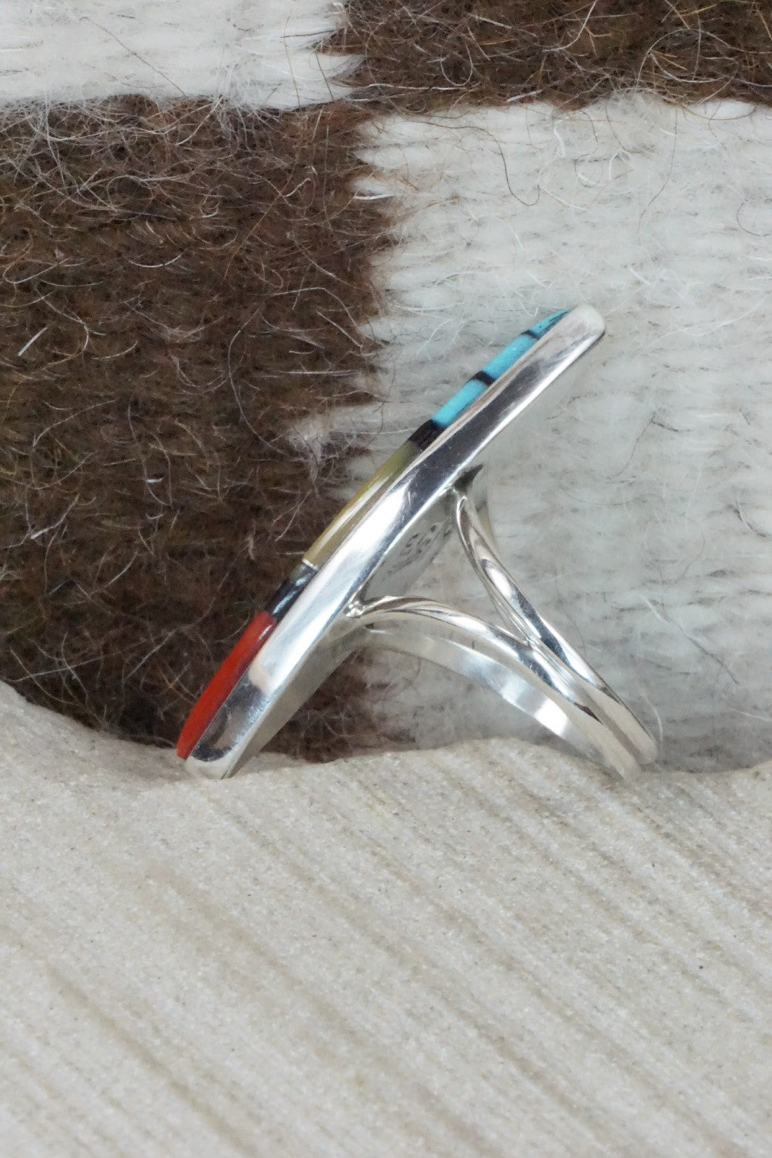 Multi Stone & Sterling Silver Ring - Cleo Kallestewa - Size 7.25