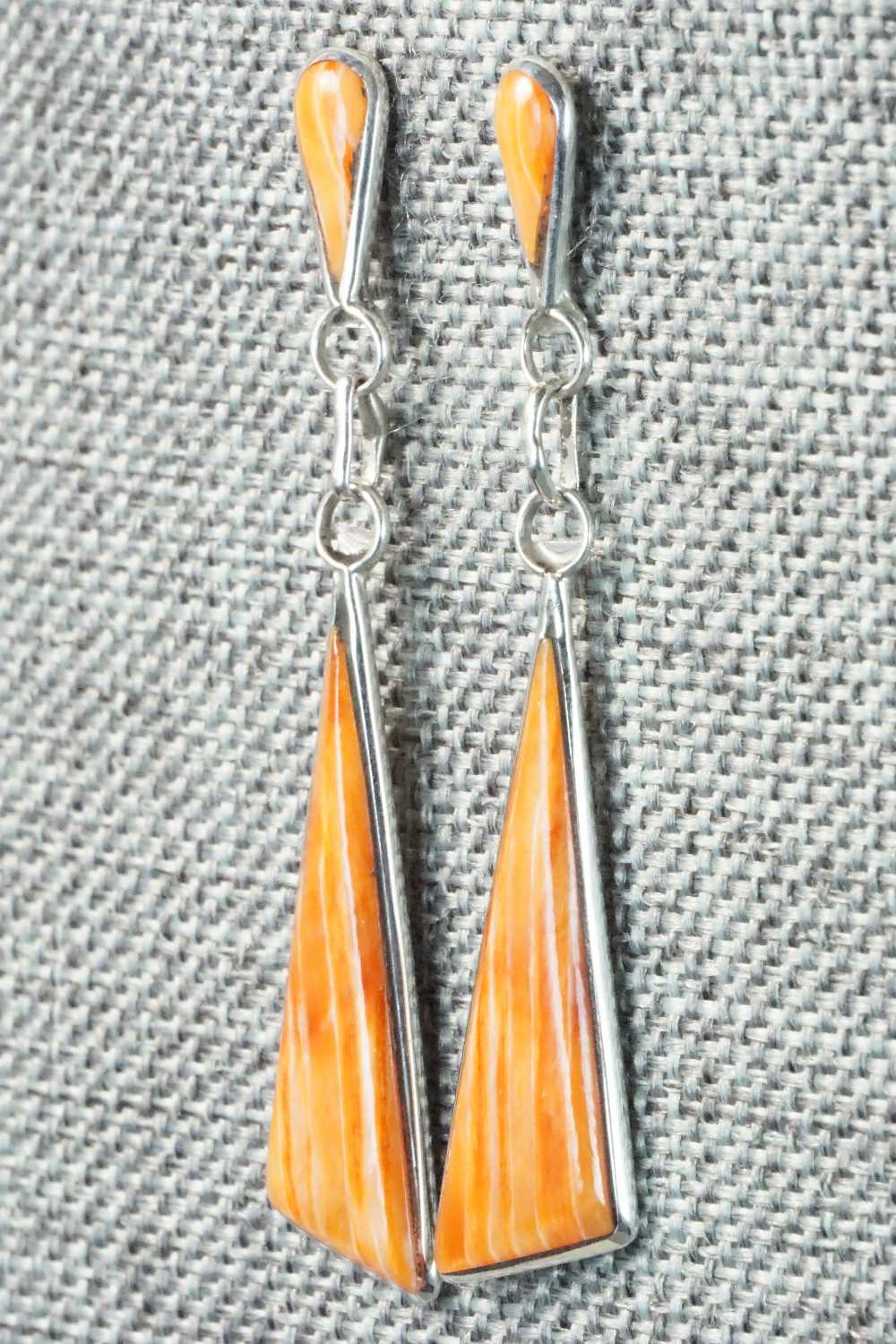 Spiny Oyster & Sterling Silver Earrings - Angela Gasper