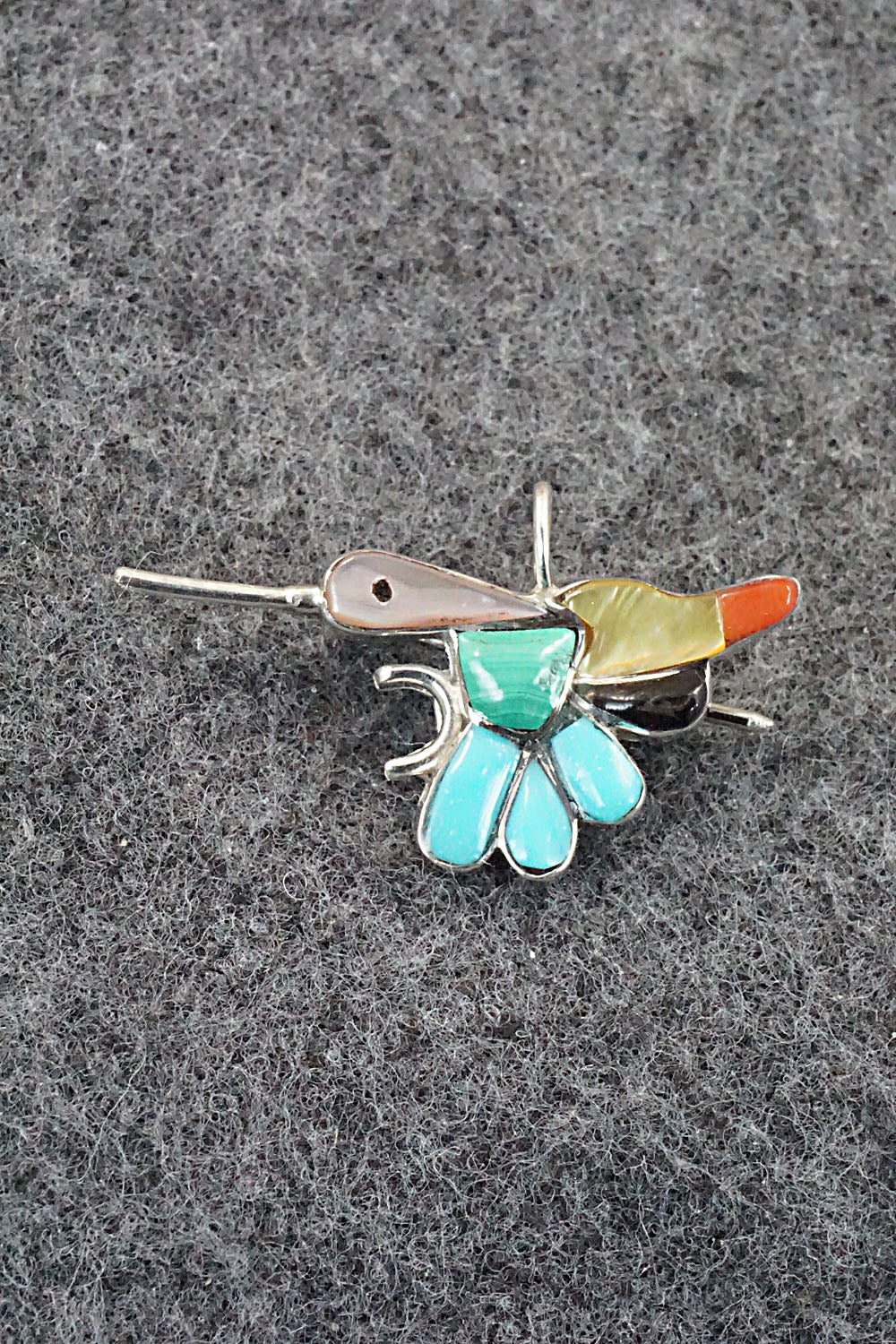 Multi Stone and Sterling Silver Pendant & Pin - India Natewa