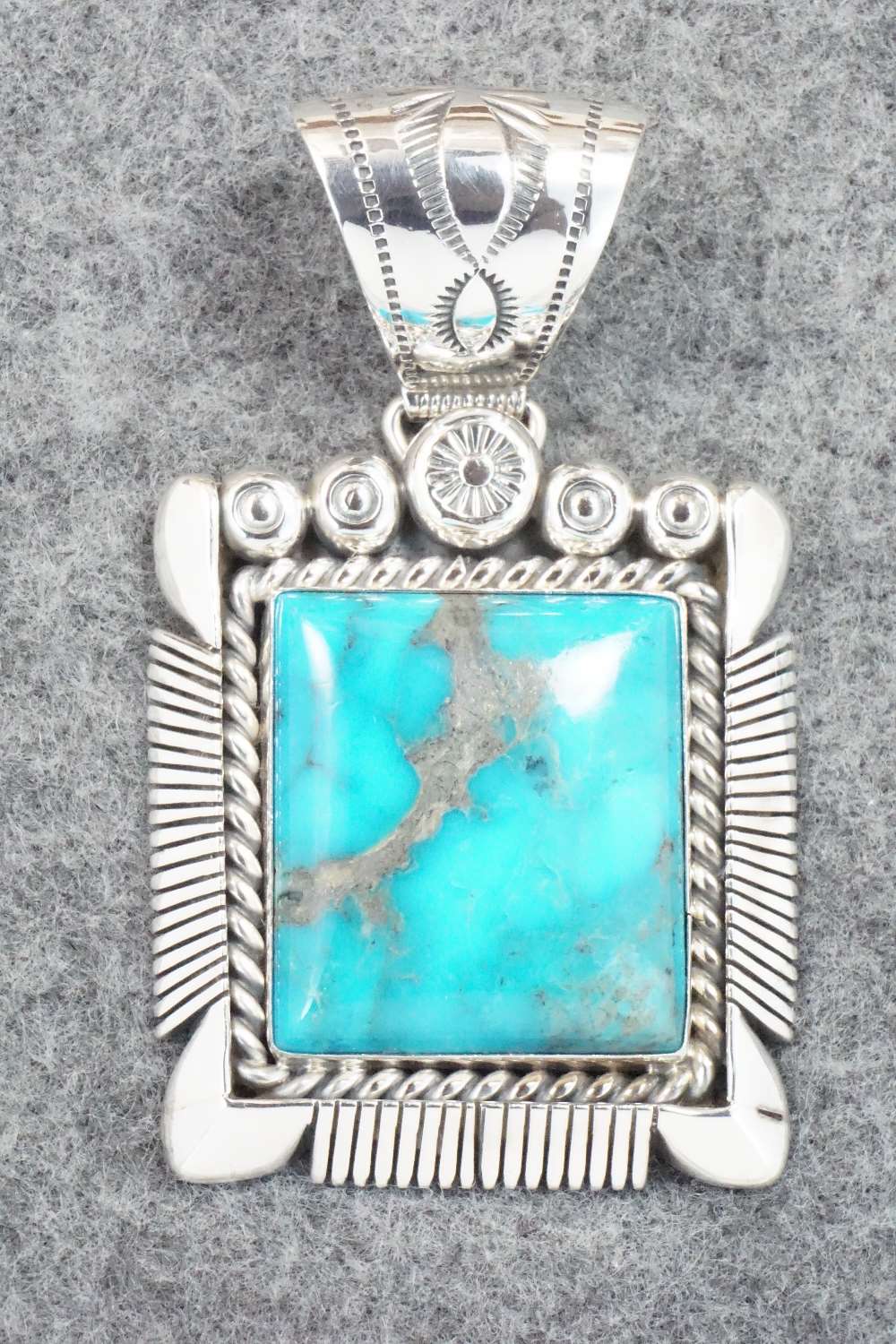 Turquoise & Sterling Silver Pendant - Samuel Yellowhair