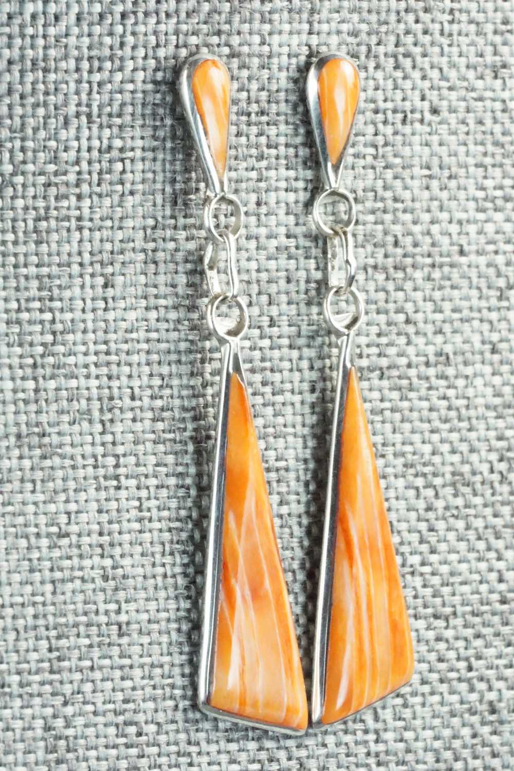 Spiny Oyster & Sterling Silver Earrings - Angela Gasper