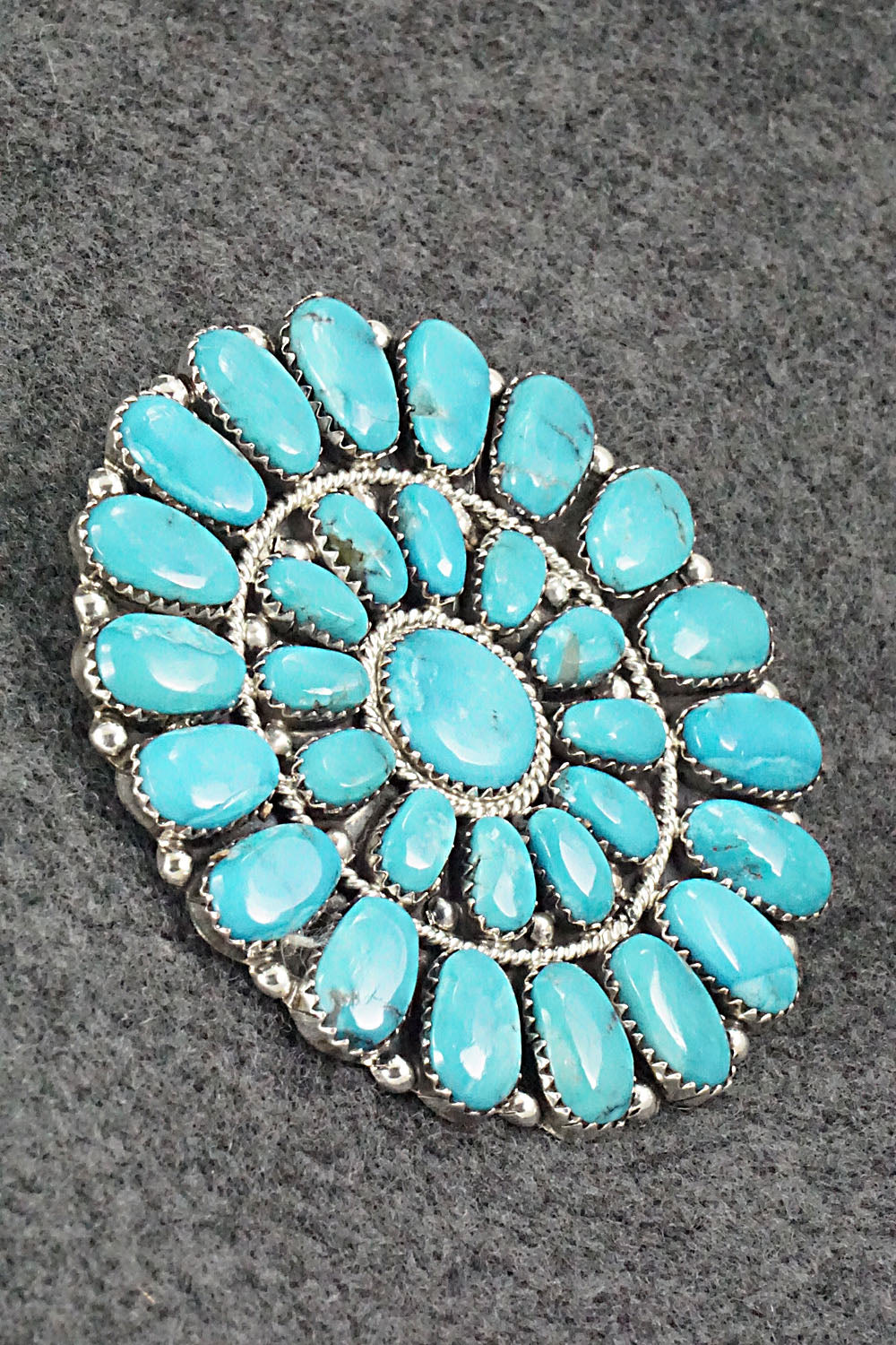 Turquoise & Sterling Silver Pendant / Pin - Jesse Williams