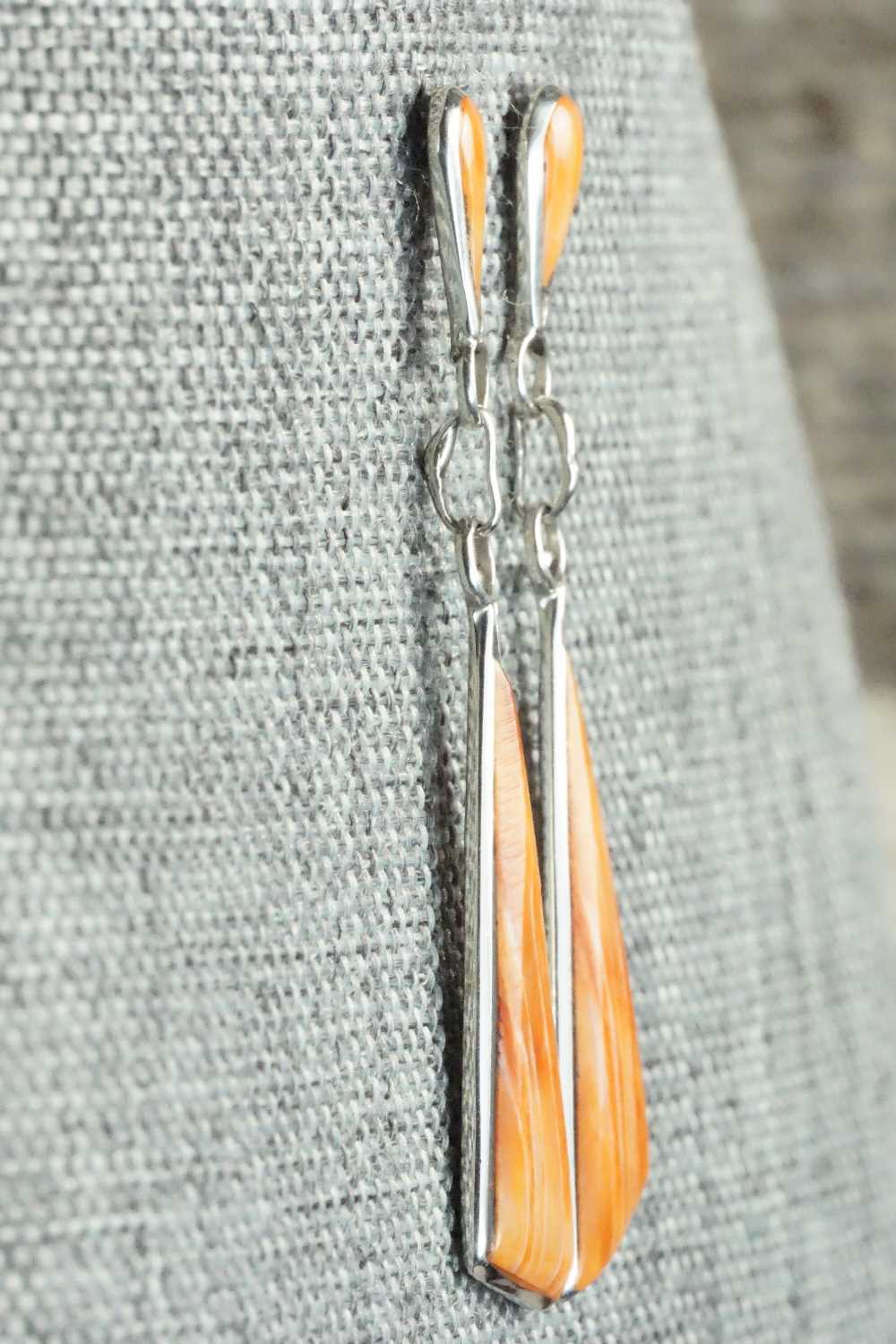 Spiny Oyster & Sterling Silver Earrings - Angela Gasper
