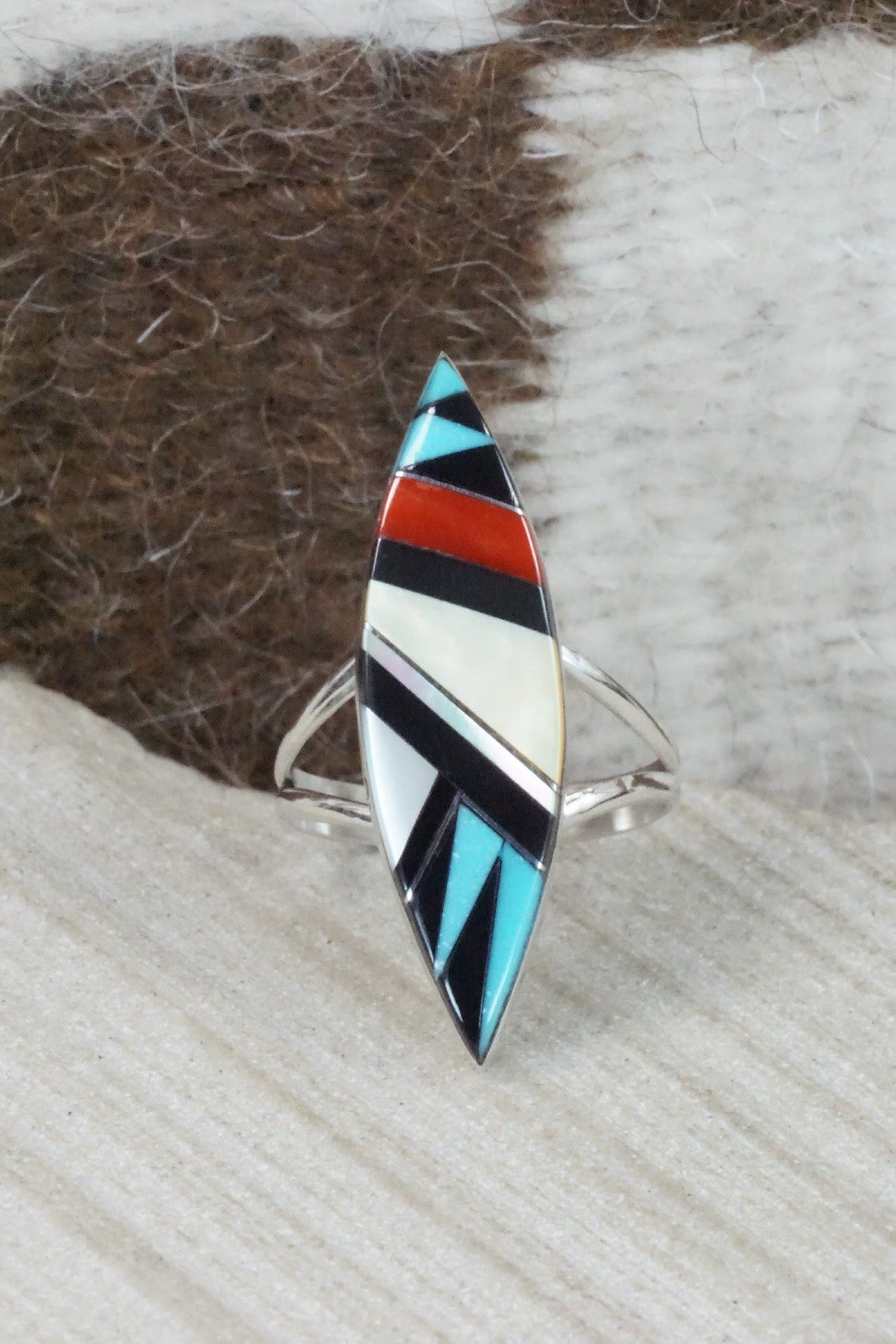 Multi Stone & Sterling Silver Ring - Cleo Kallestewa - Size 9