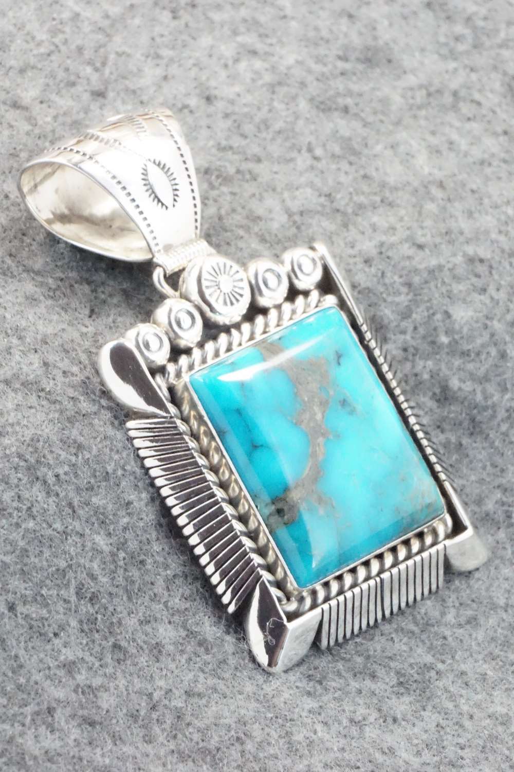 Turquoise & Sterling Silver Pendant - Samuel Yellowhair