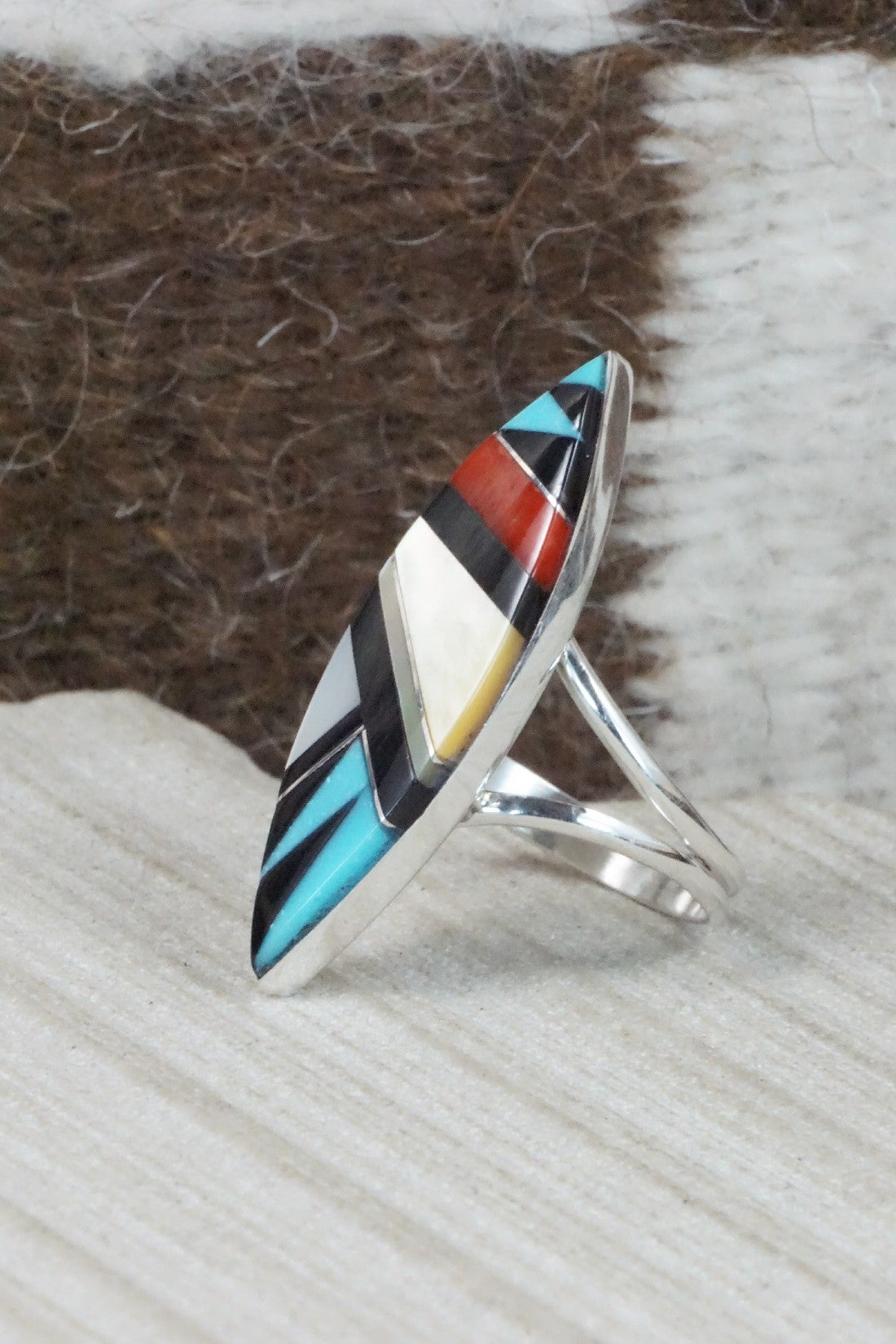 Multi Stone & Sterling Silver Ring - Cleo Kallestewa - Size 9