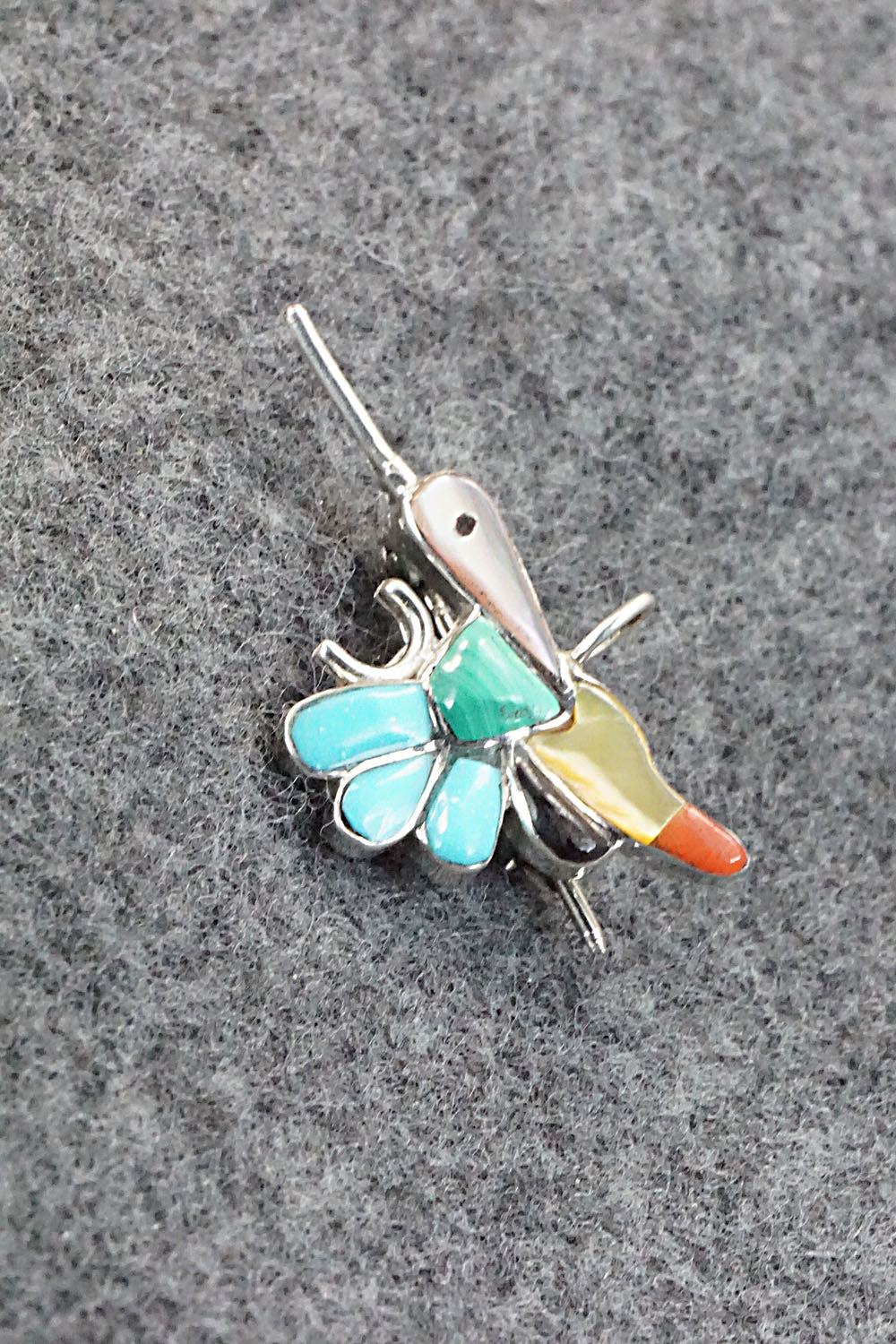 Multi Stone and Sterling Silver Pendant & Pin - India Natewa