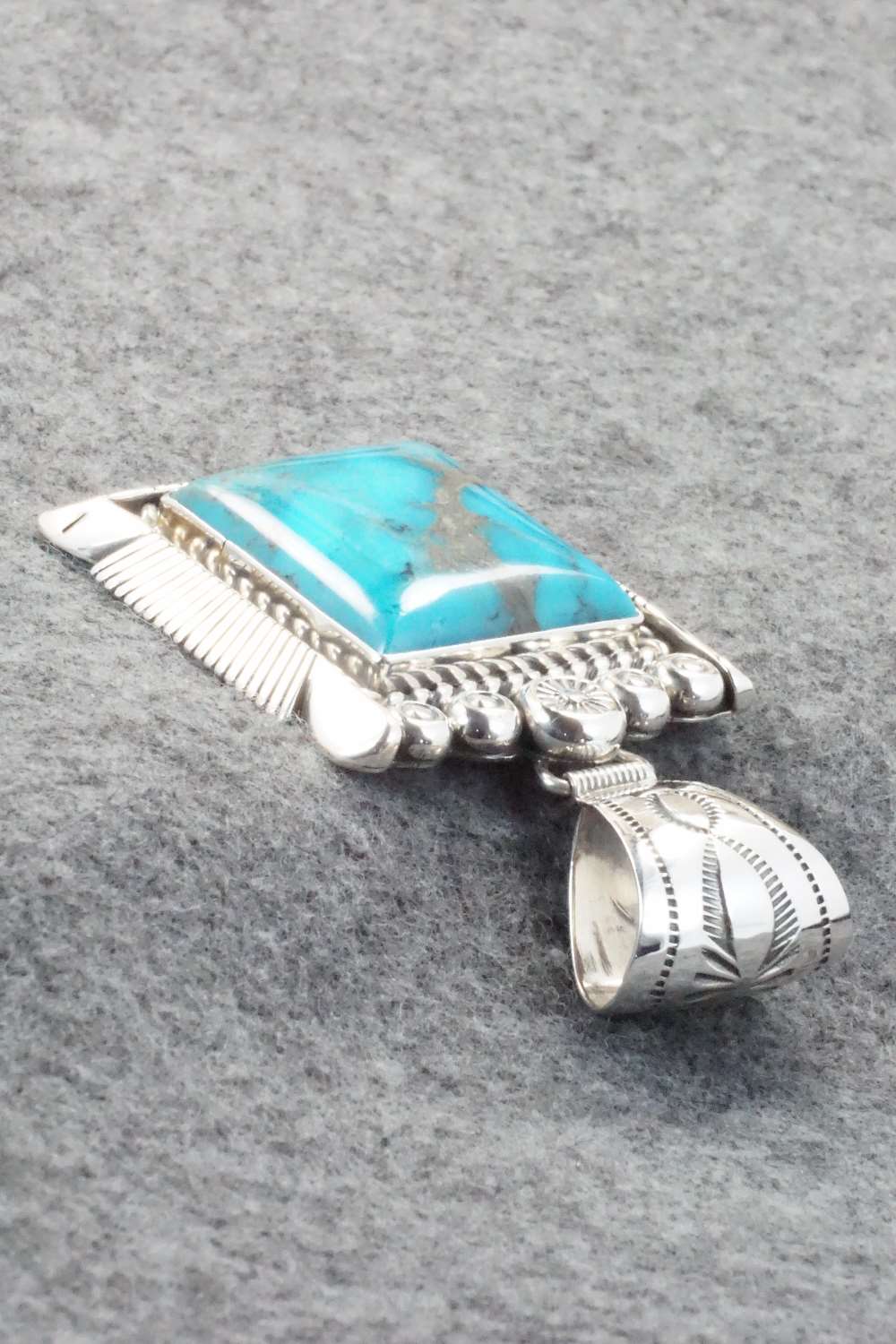 Turquoise & Sterling Silver Pendant - Samuel Yellowhair