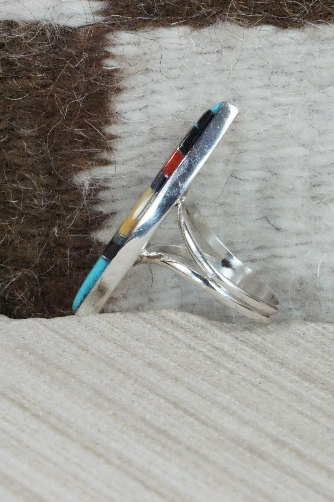 Multi Stone & Sterling Silver Ring - Cleo Kallestewa - Size 9