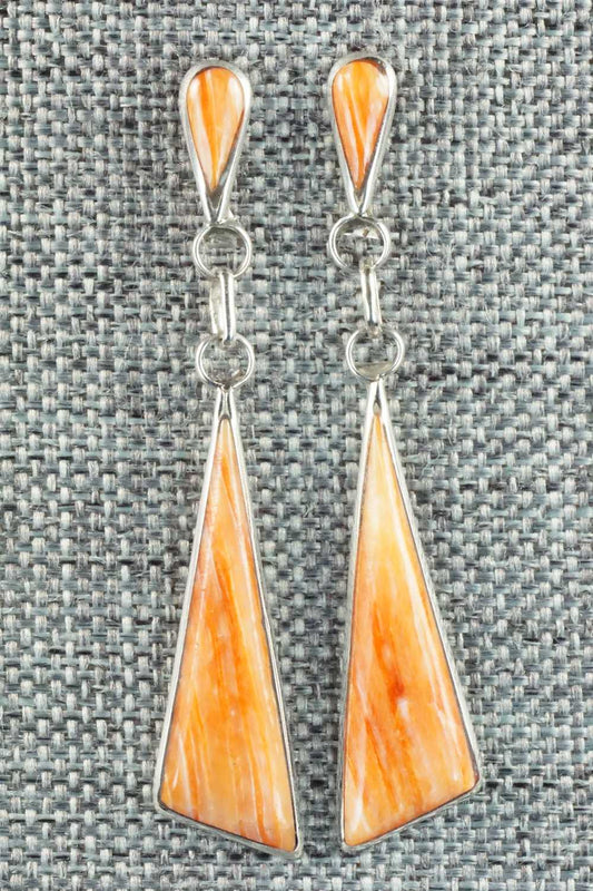 Spiny Oyster & Sterling Silver Earrings - Angela Gasper