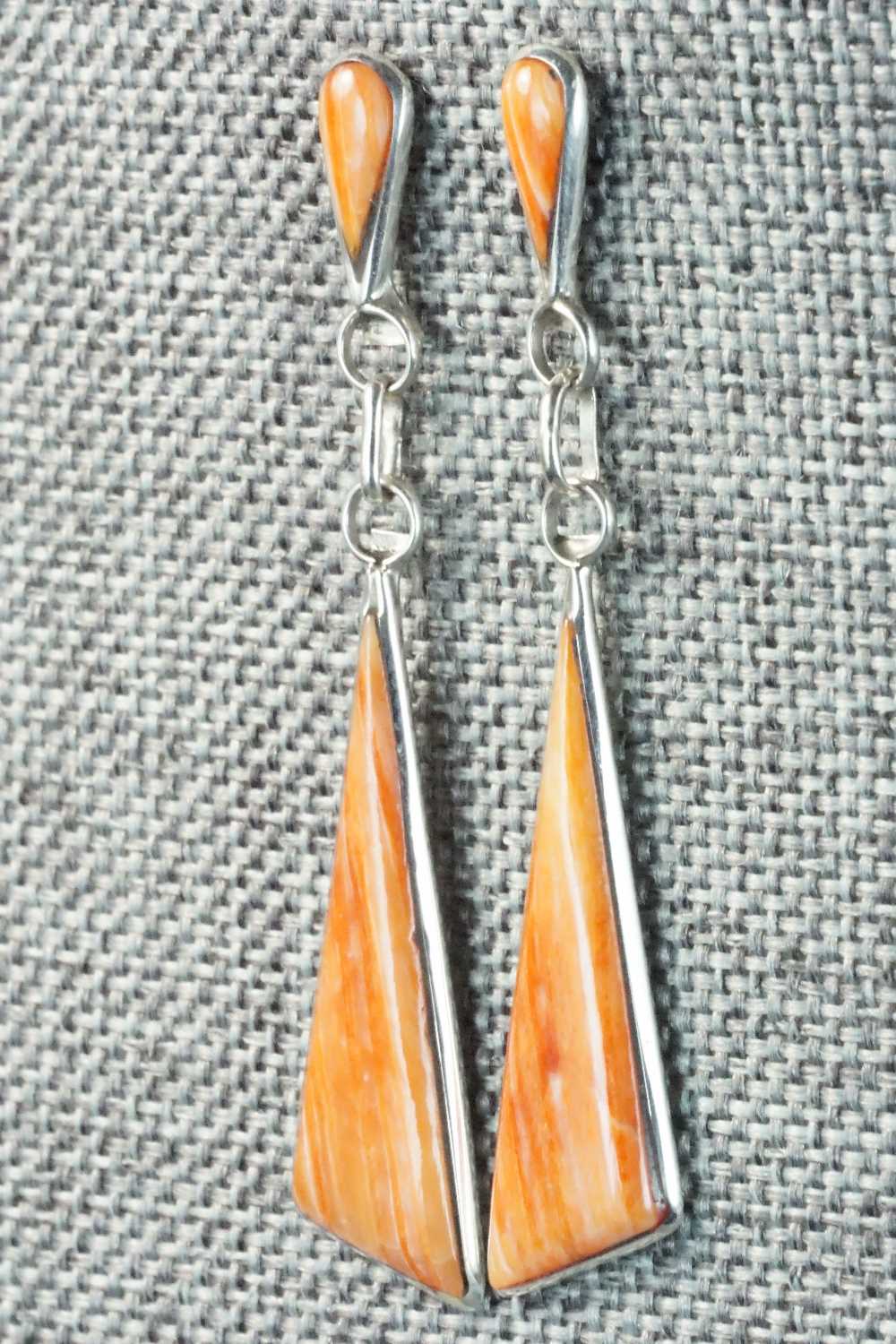 Spiny Oyster & Sterling Silver Earrings - Angela Gasper