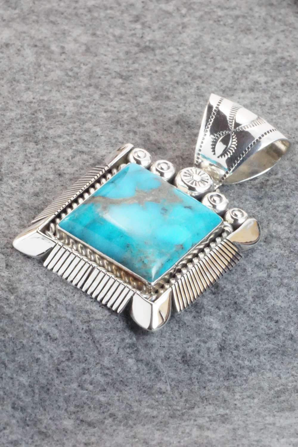 Turquoise & Sterling Silver Pendant - Samuel Yellowhair