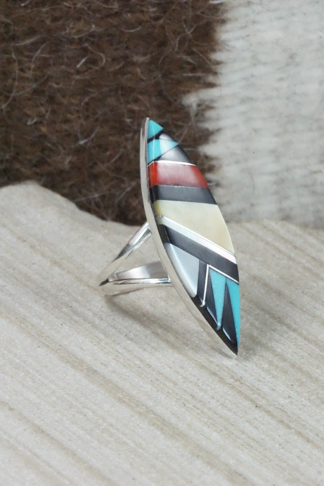 Multi Stone & Sterling Silver Ring - Cleo Kallestewa - Size 9
