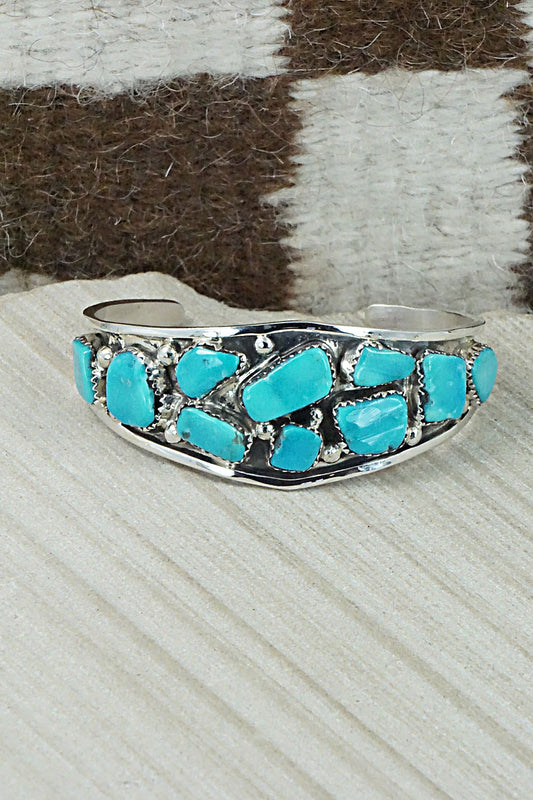Turquoise & Sterling Silver Bracelet - Vangie Tsabetsaye