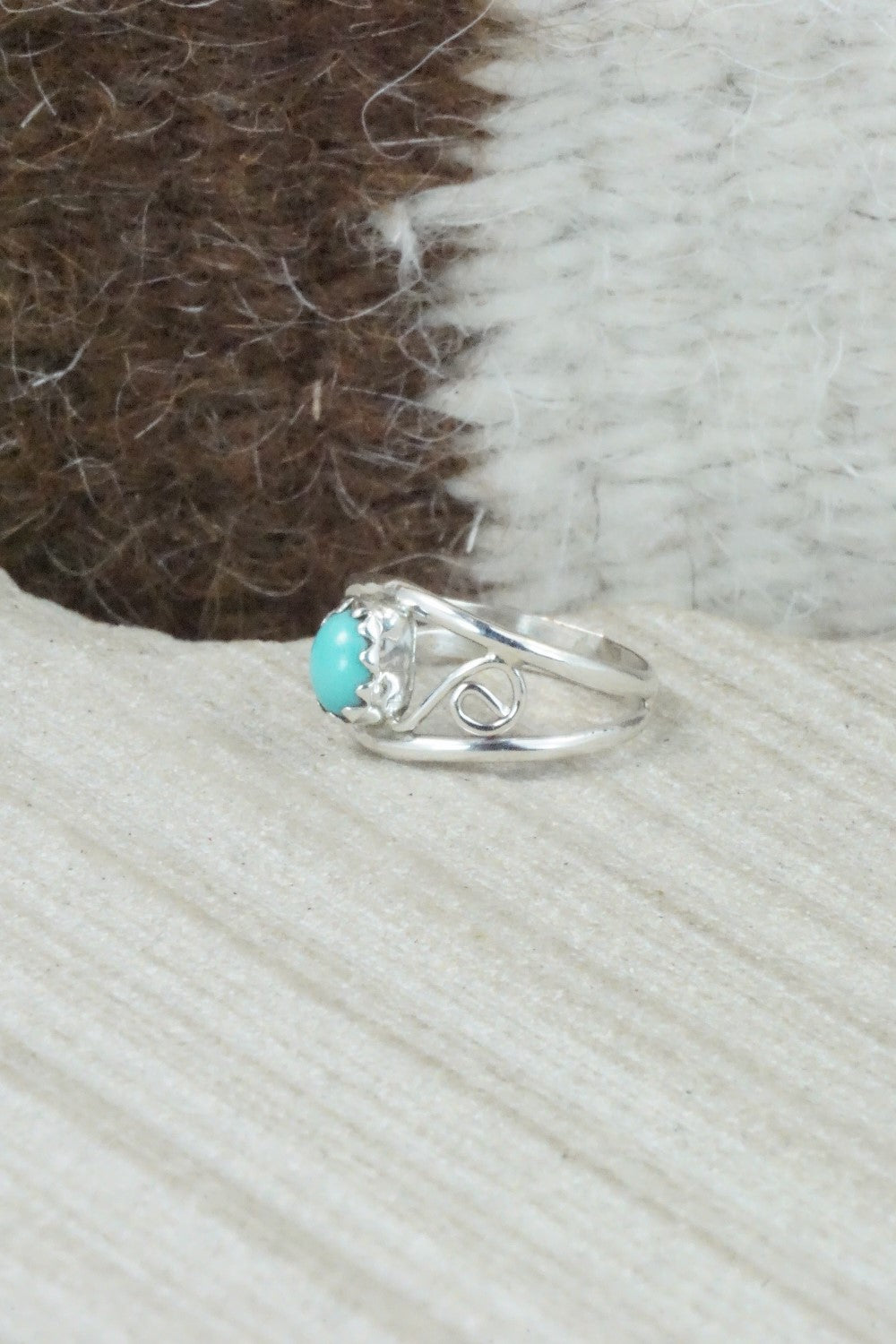Turquoise and Sterling Silver Ring - Judy Lincoln - Size 2.75