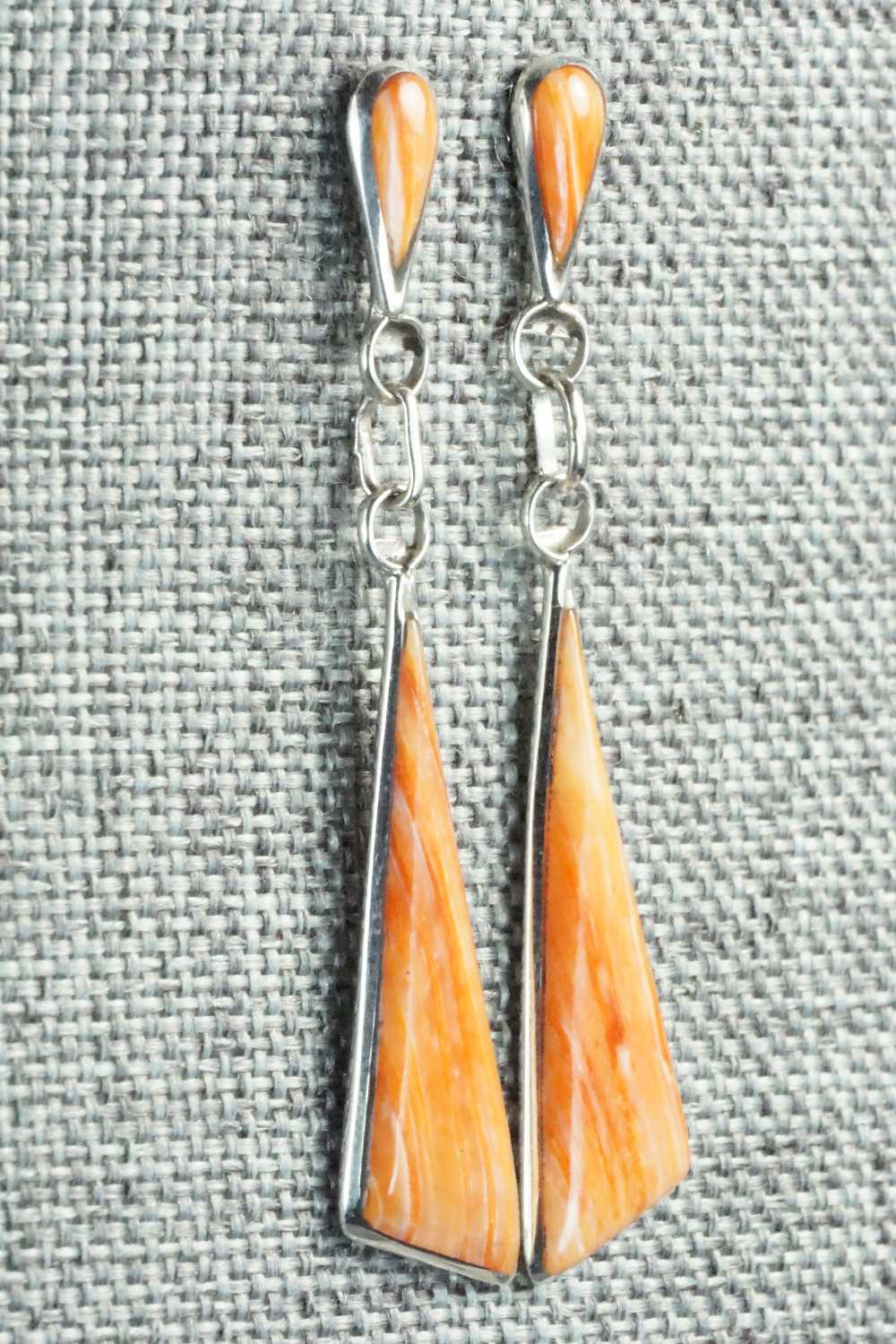 Spiny Oyster & Sterling Silver Earrings - Angela Gasper