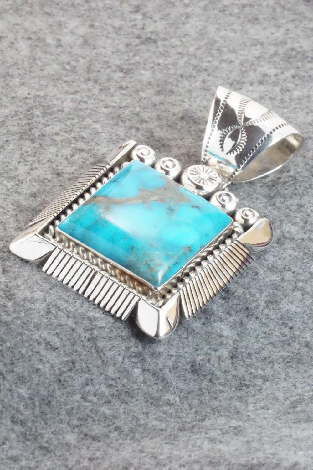 Turquoise & Sterling Silver Pendant - Samuel Yellowhair