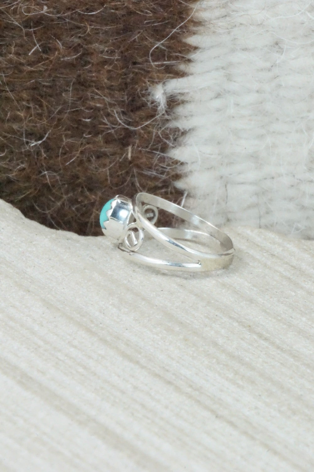 Turquoise and Sterling Silver Ring - Judy Lincoln - Size 2.25
