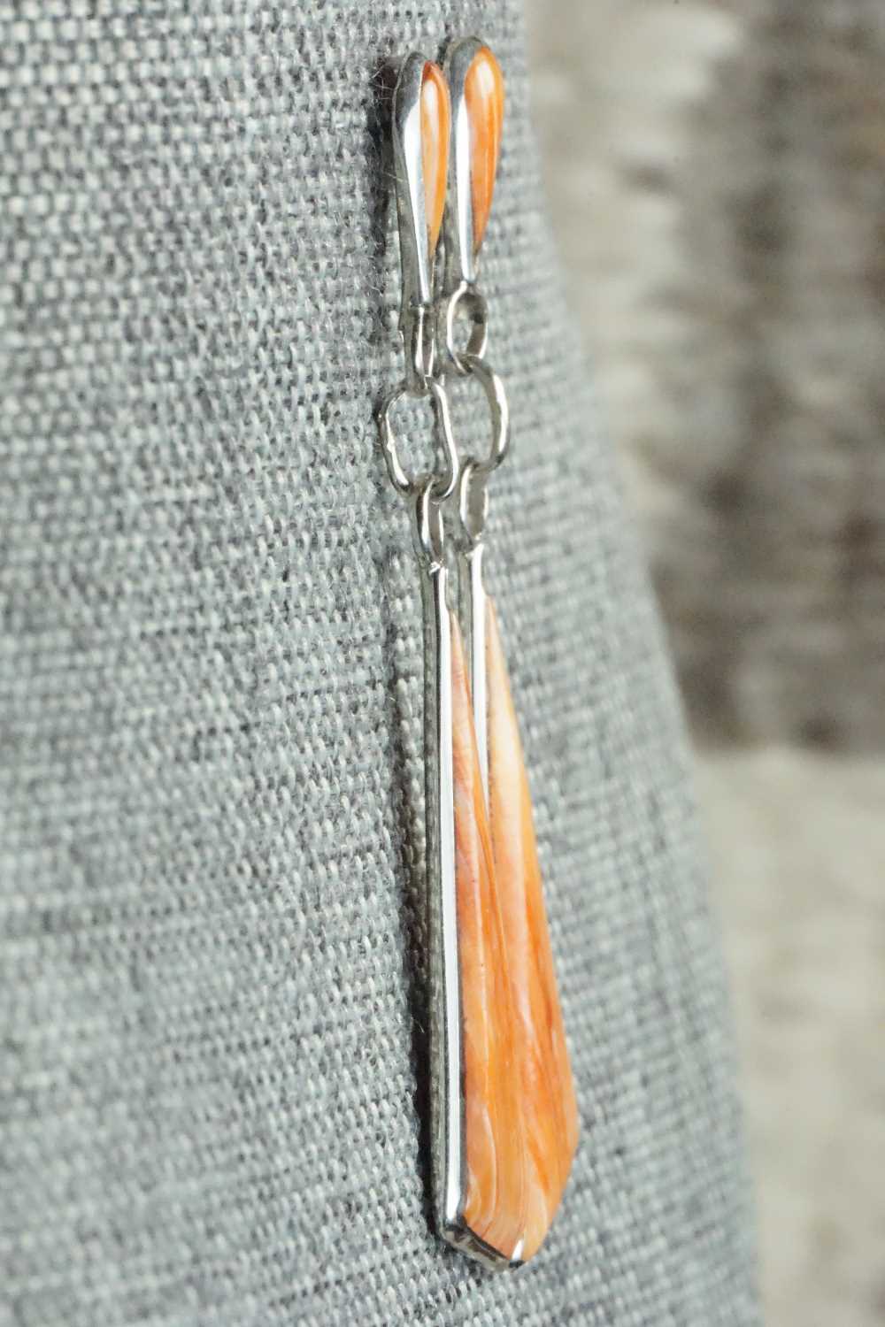 Spiny Oyster & Sterling Silver Earrings - Angela Gasper