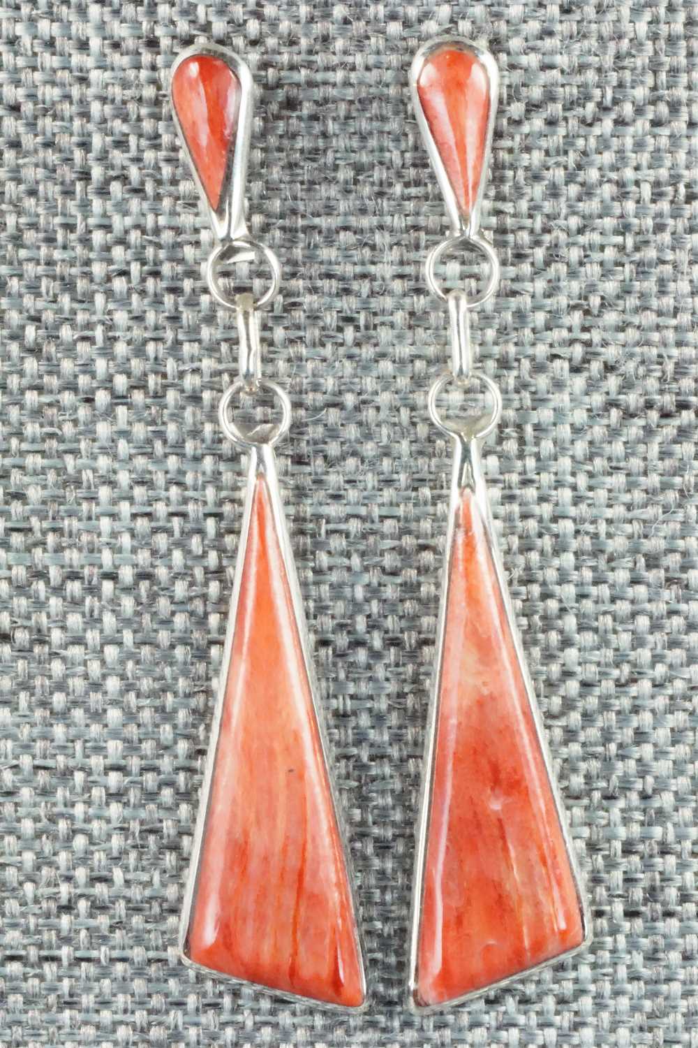 Spiny Oyster & Sterling Silver Earrings - Angela Gasper