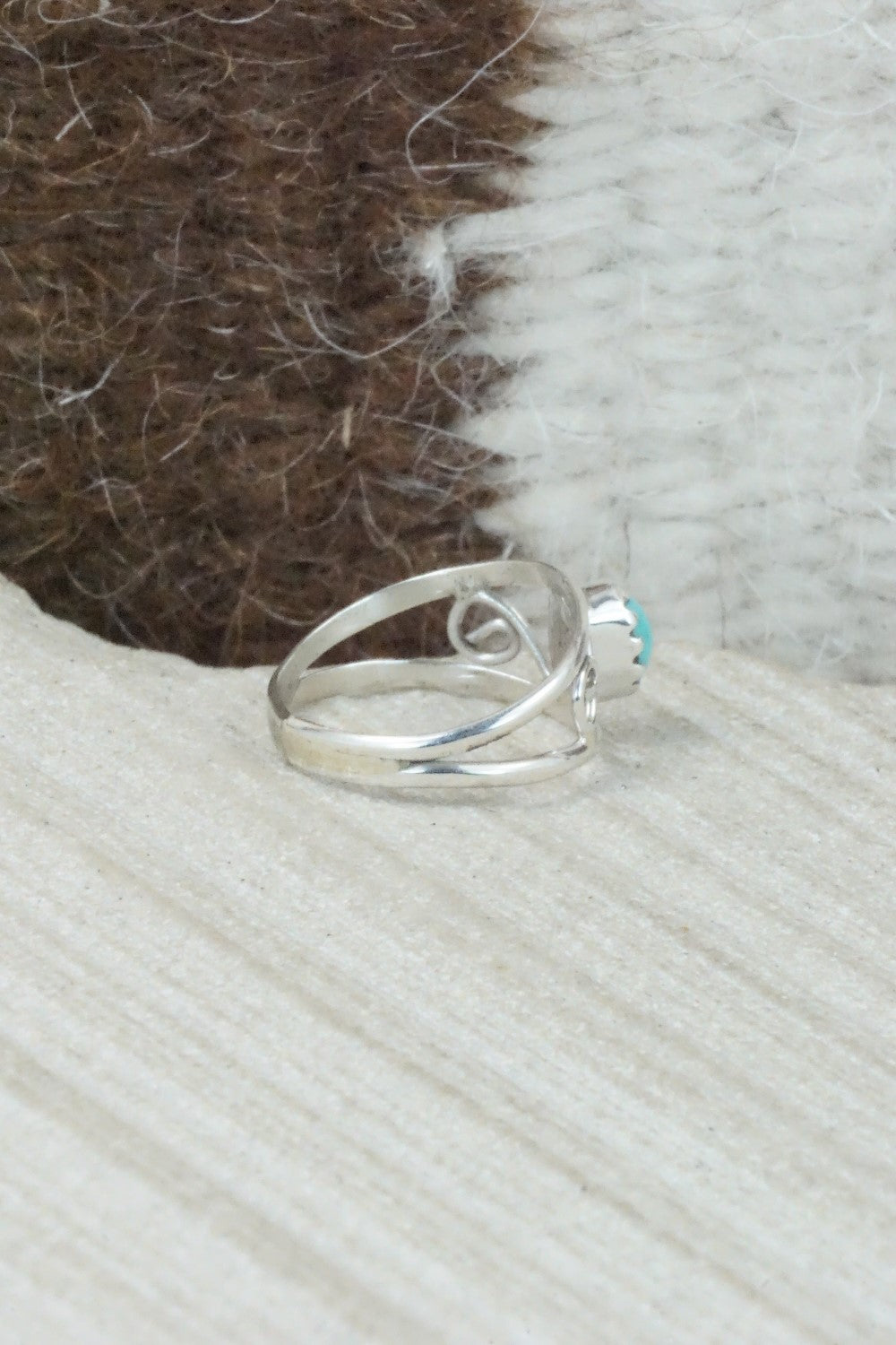 Turquoise and Sterling Silver Ring - Judy Lincoln - Size 2.75