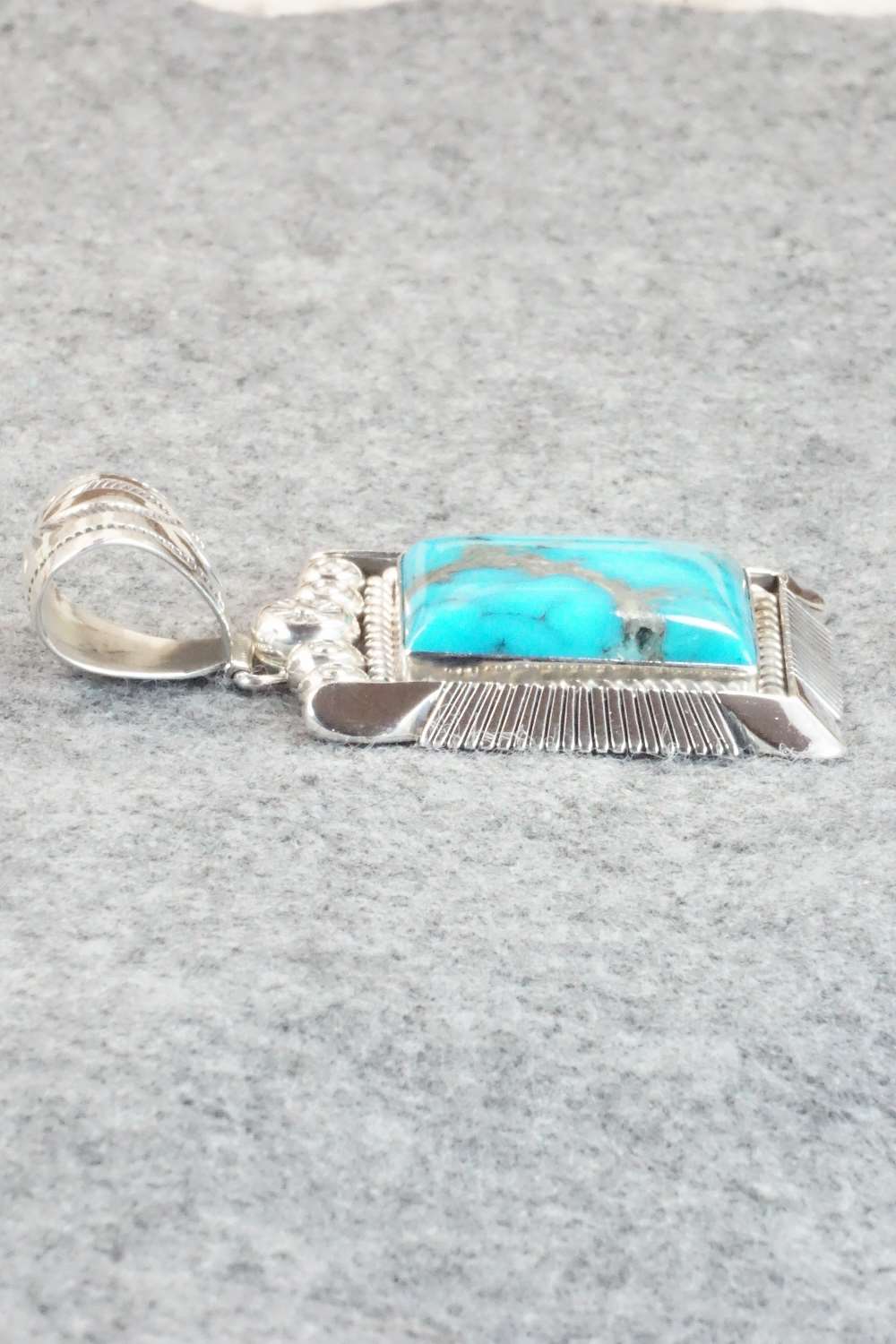 Turquoise & Sterling Silver Pendant - Samuel Yellowhair