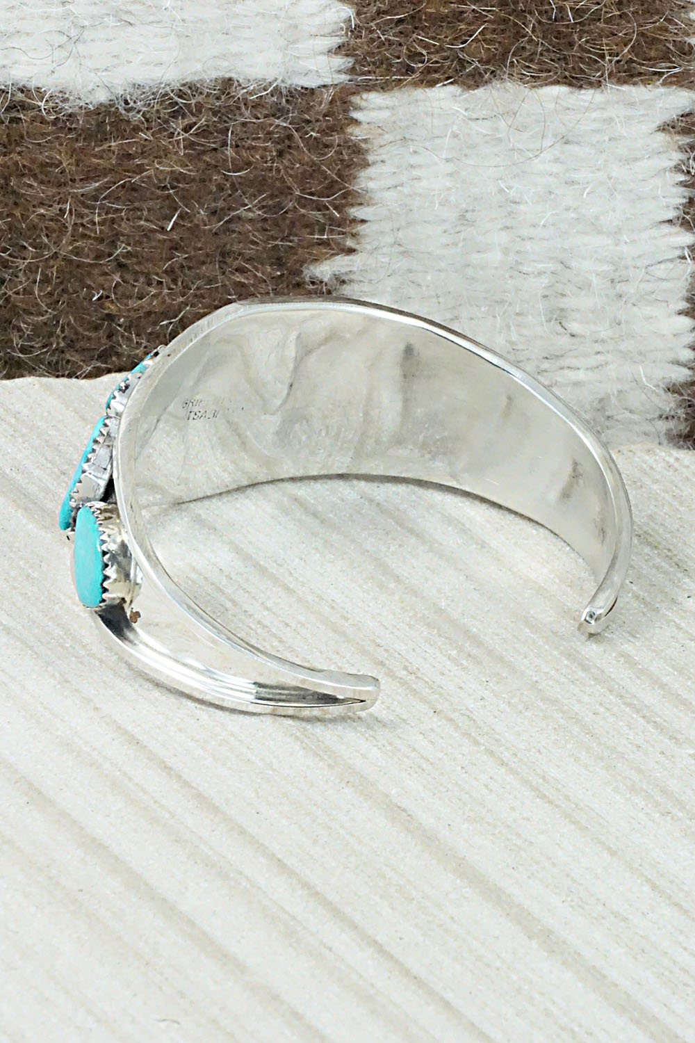 Turquoise & Sterling Silver Bracelet - Vangie Tsabetsaye