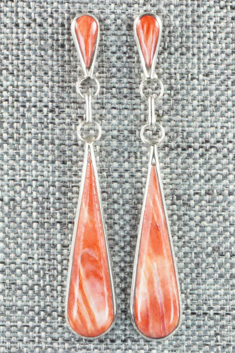 Spiny Oyster & Sterling Silver Earrings - Angela Gasper