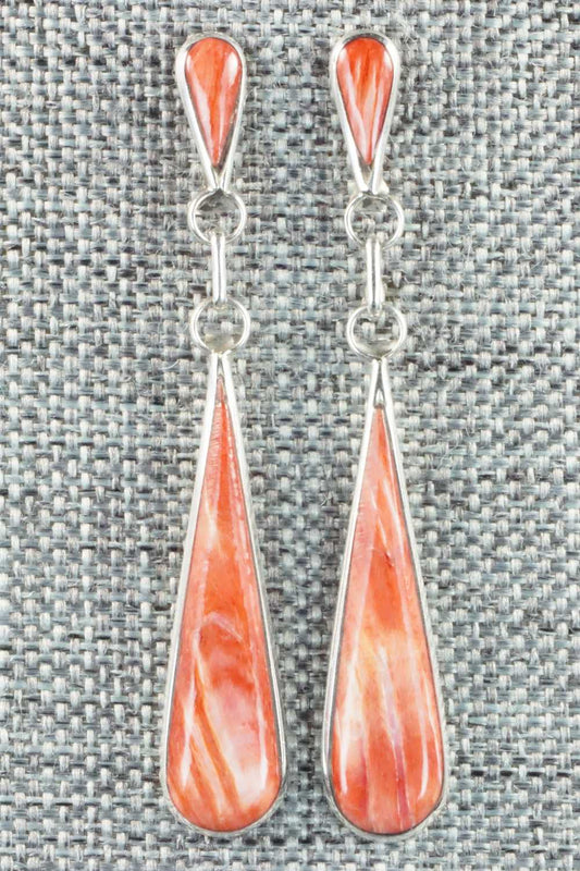 Spiny Oyster & Sterling Silver Earrings - Angela Gasper