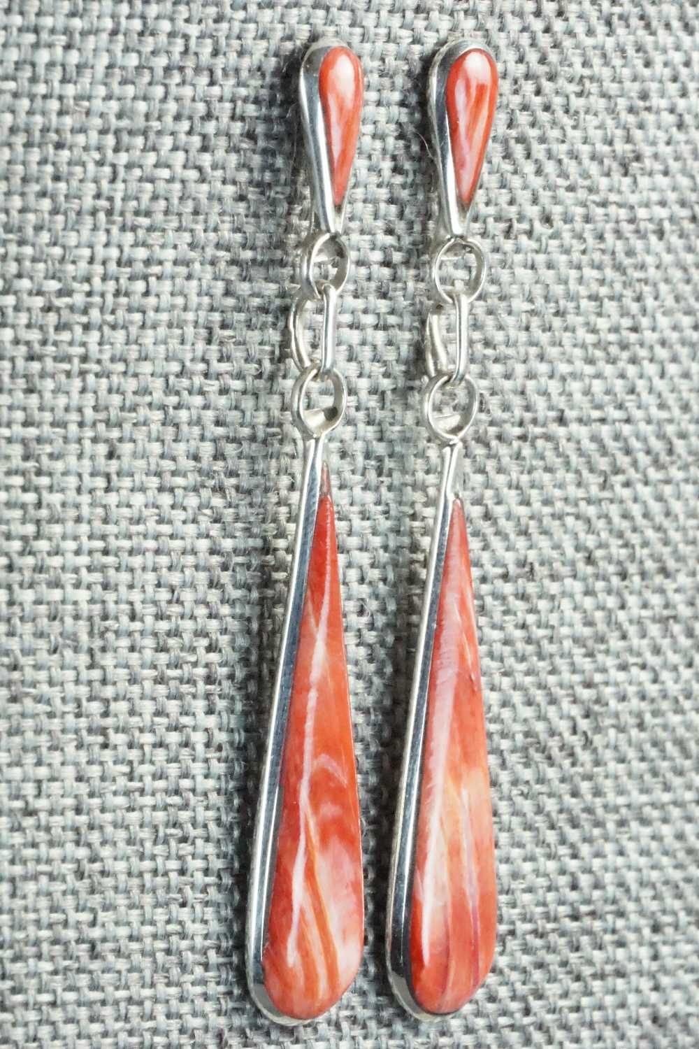 Spiny Oyster & Sterling Silver Earrings - Angela Gasper