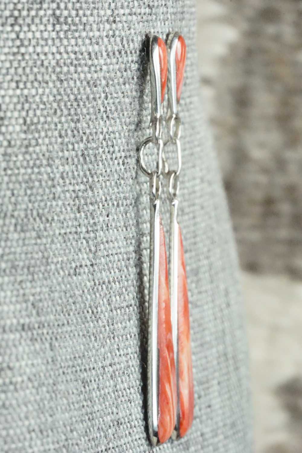 Spiny Oyster & Sterling Silver Earrings - Angela Gasper