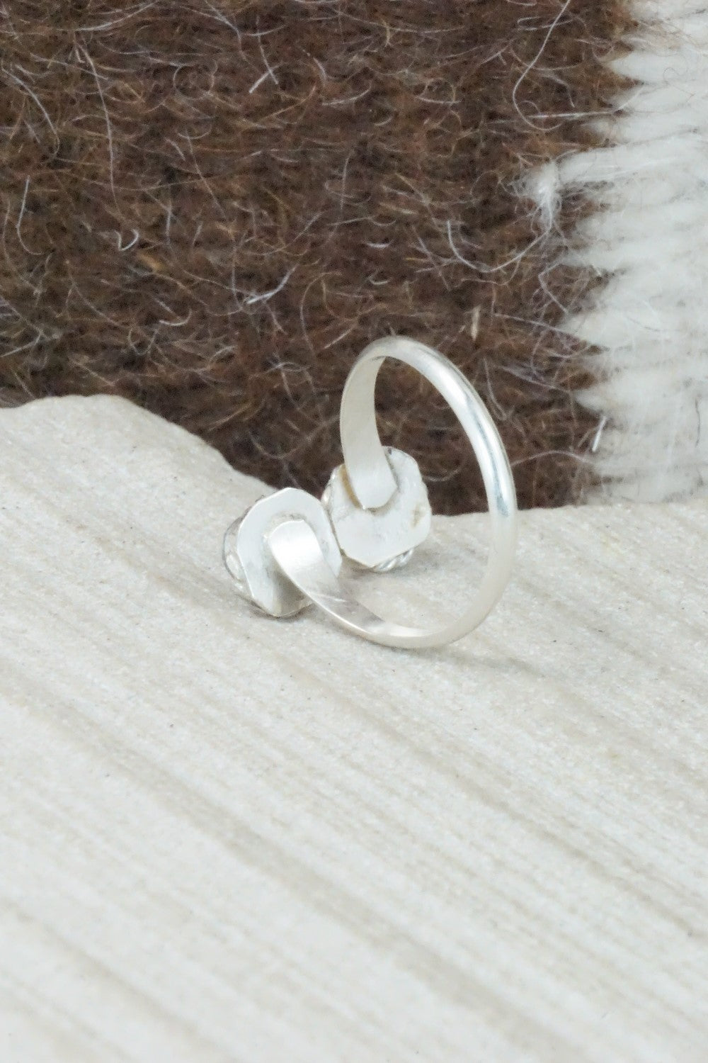 Multi Stone & Sterling Silver Inlay Ring - Devoria Bowakaty - Size 7.75