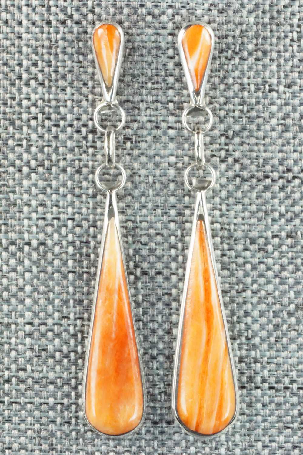 Spiny Oyster & Sterling Silver Earrings - Angela Gasper
