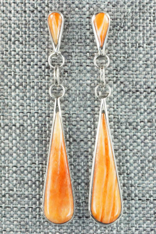Spiny Oyster & Sterling Silver Earrings - Angela Gasper