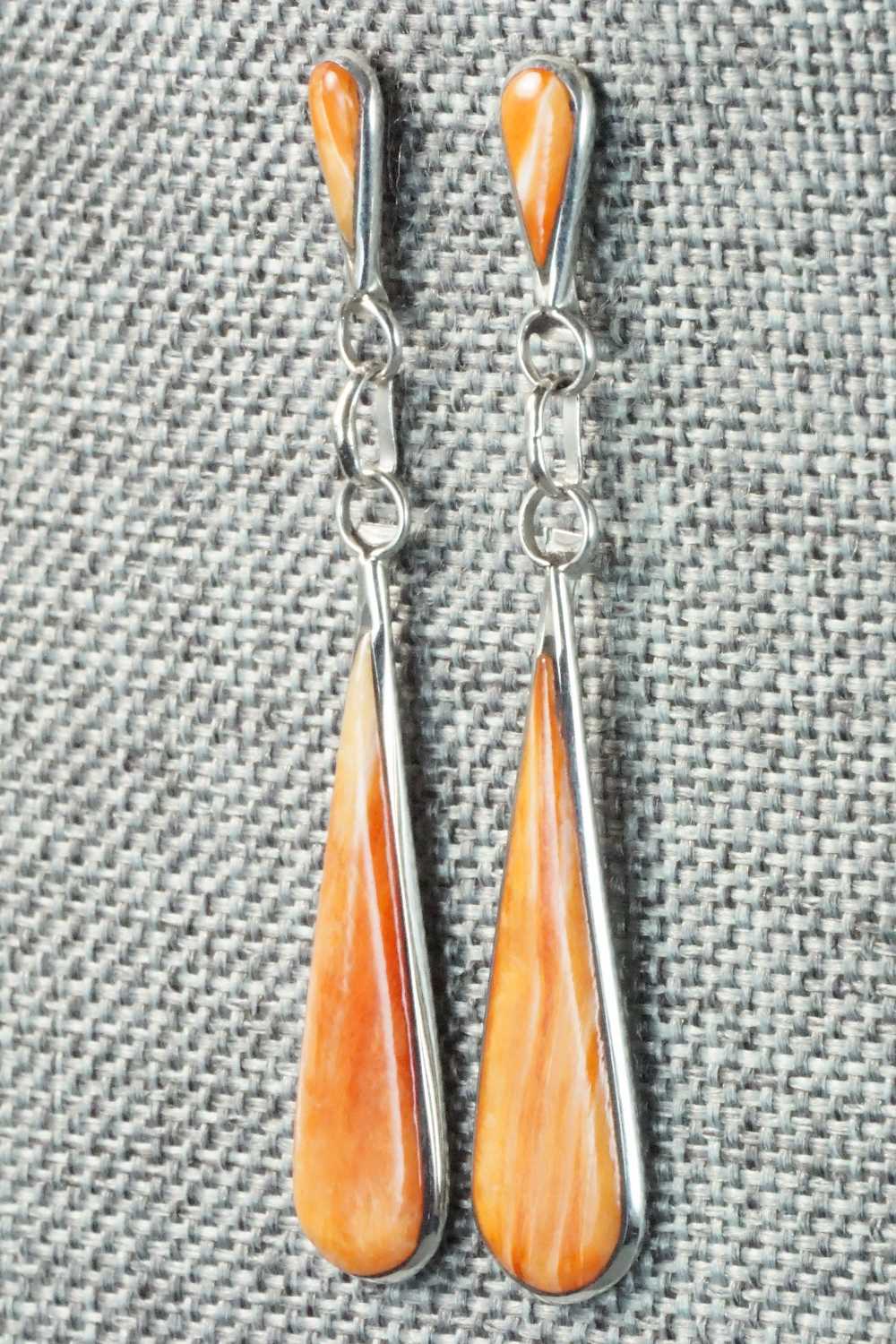 Spiny Oyster & Sterling Silver Earrings - Angela Gasper