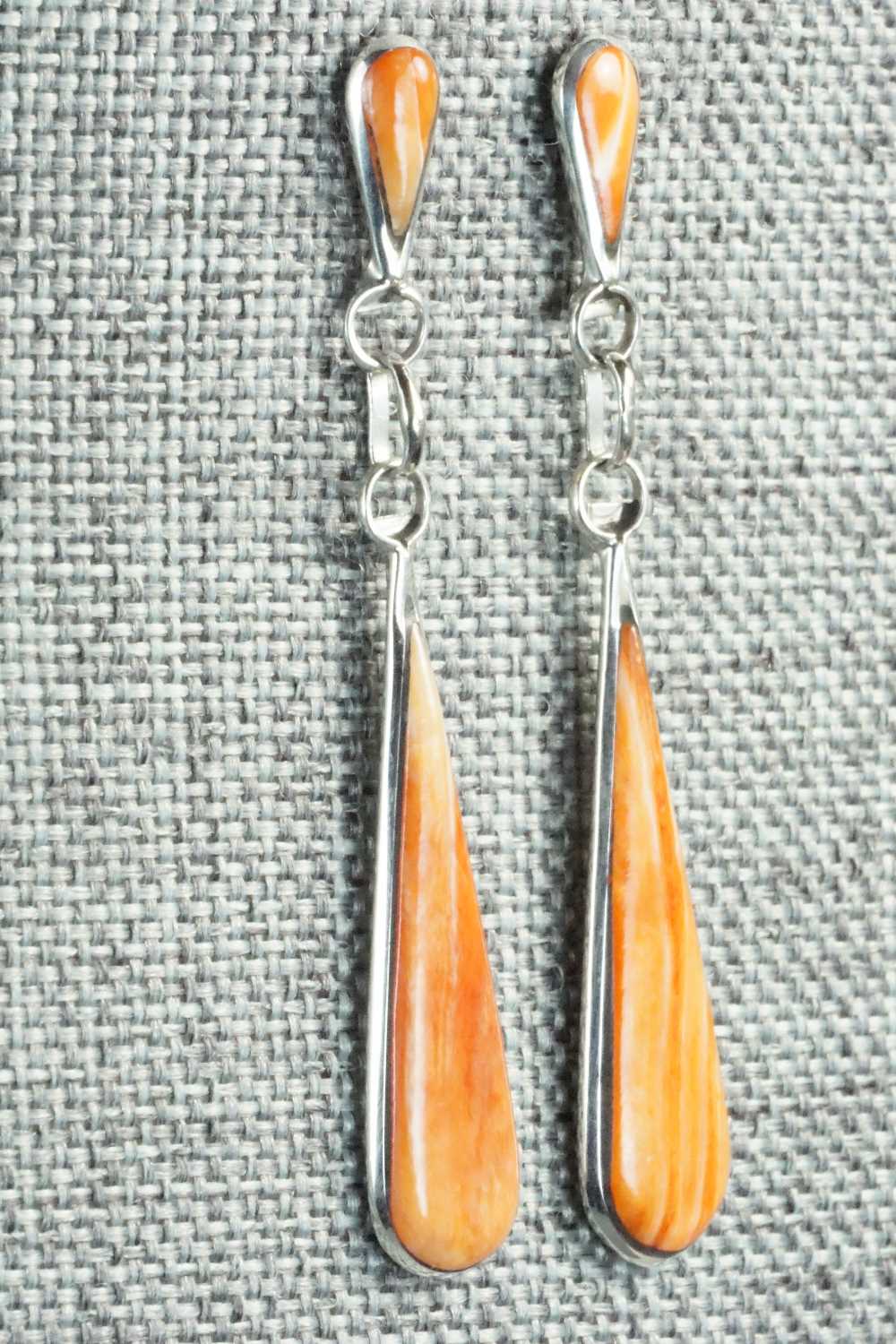 Spiny Oyster & Sterling Silver Earrings - Angela Gasper