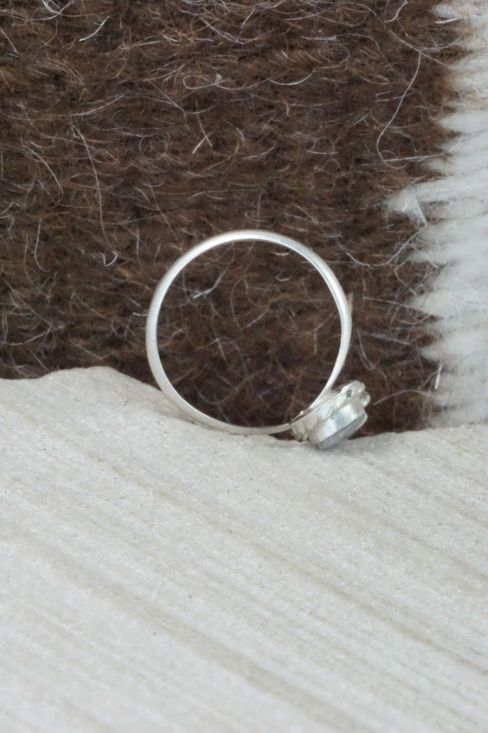 Multi Stone & Sterling Silver Inlay Ring - Devoria Bowakaty - Size 4.5