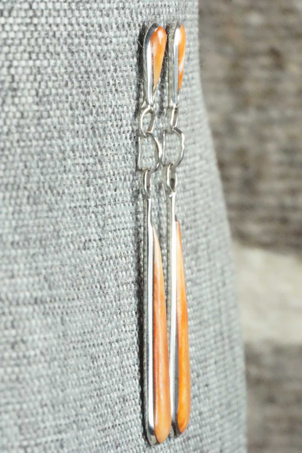Spiny Oyster & Sterling Silver Earrings - Angela Gasper