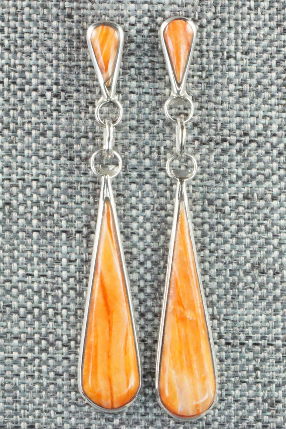 Spiny Oyster & Sterling Silver Earrings - Angela Gasper