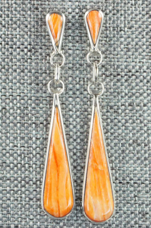 Spiny Oyster & Sterling Silver Earrings - Angela Gasper