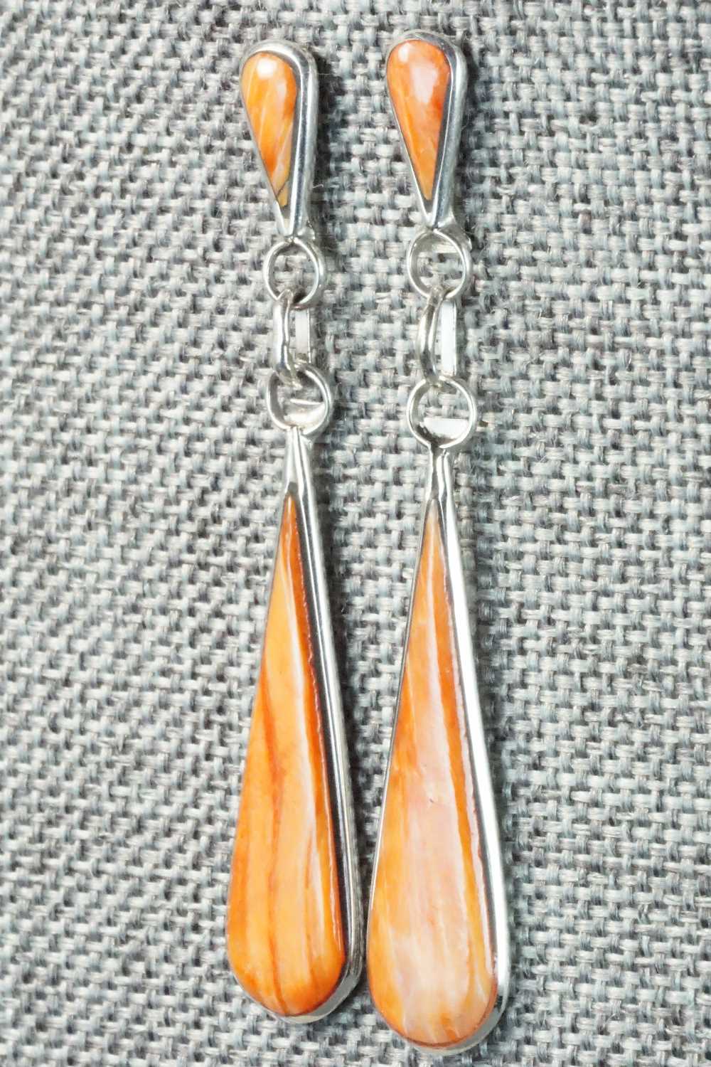 Spiny Oyster & Sterling Silver Earrings - Angela Gasper