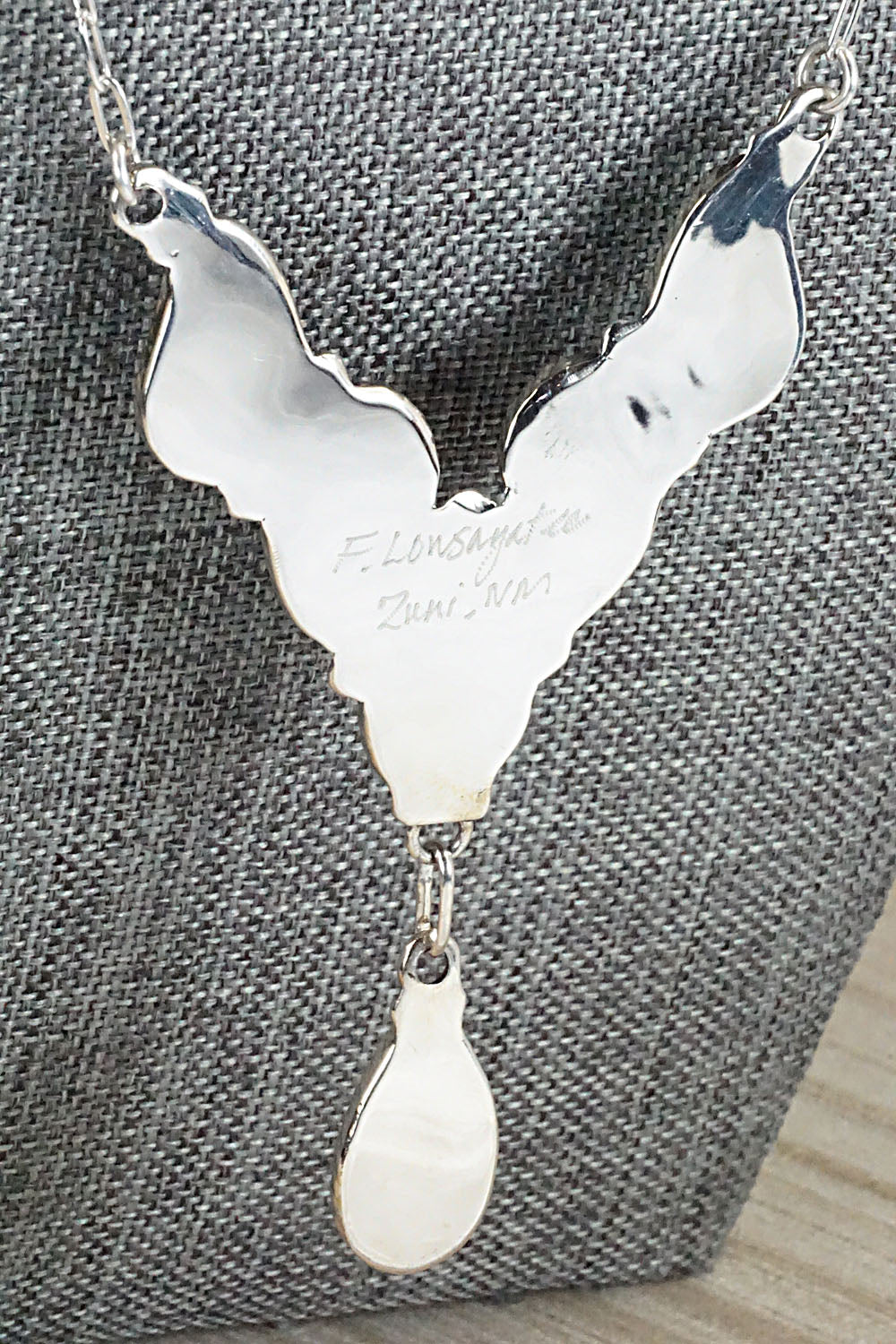 Turquoise & Sterling Silver Necklace and Earrings - Faye Lowsayatee