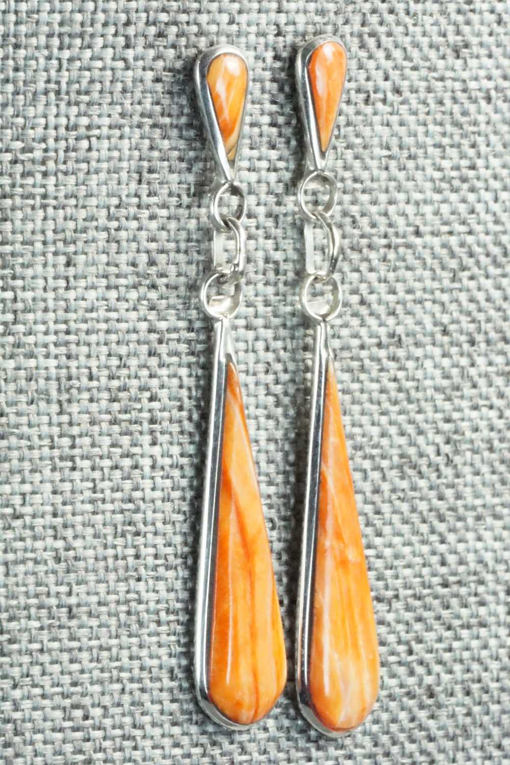 Spiny Oyster & Sterling Silver Earrings - Angela Gasper