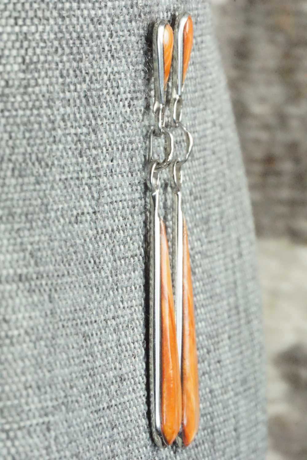 Spiny Oyster & Sterling Silver Earrings - Angela Gasper