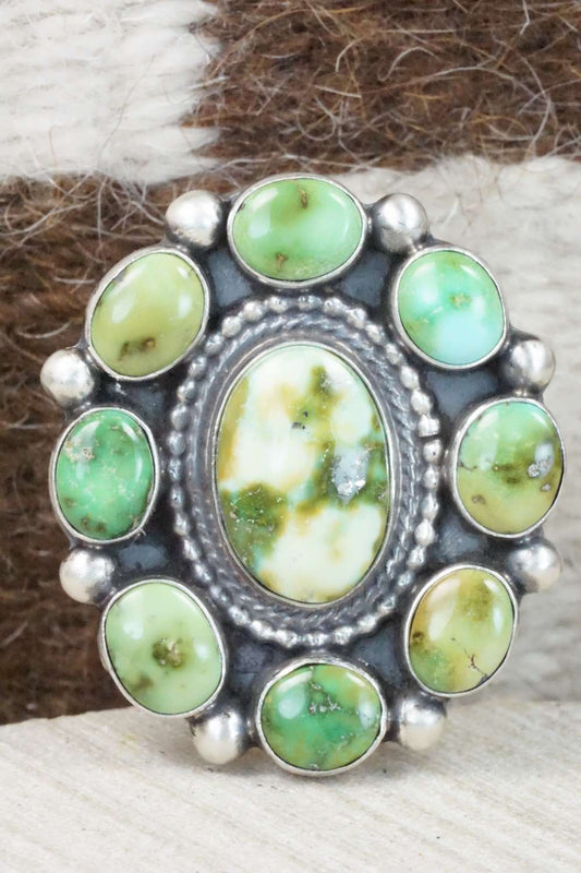 Turquoise & Sterling Silver Ring - Tom Lewis - Size 8