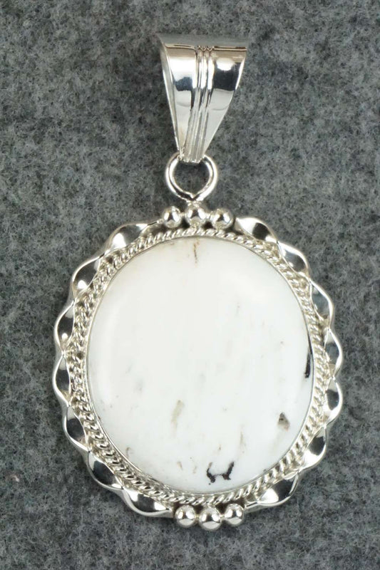 White Buffalo & Sterling Silver Pendant - Samuel Yellowhair