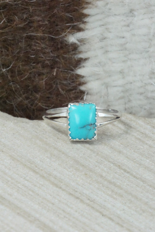 Turquoise and Sterling Silver Ring - Robert Martinez - Size 6.75