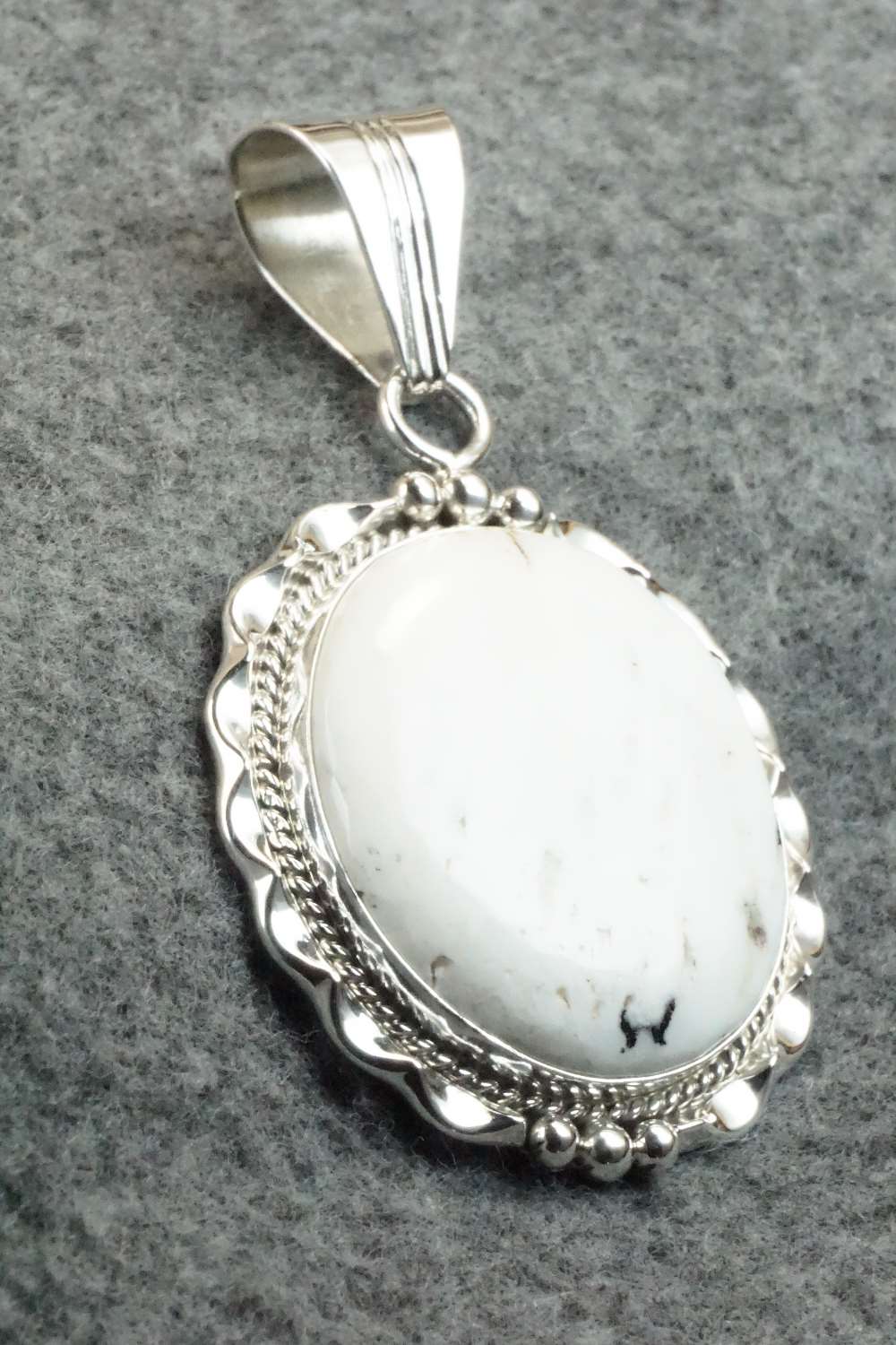 White Buffalo & Sterling Silver Pendant - Samuel Yellowhair