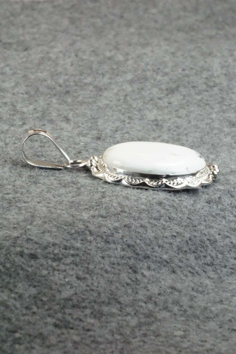 White Buffalo & Sterling Silver Pendant - Samuel Yellowhair
