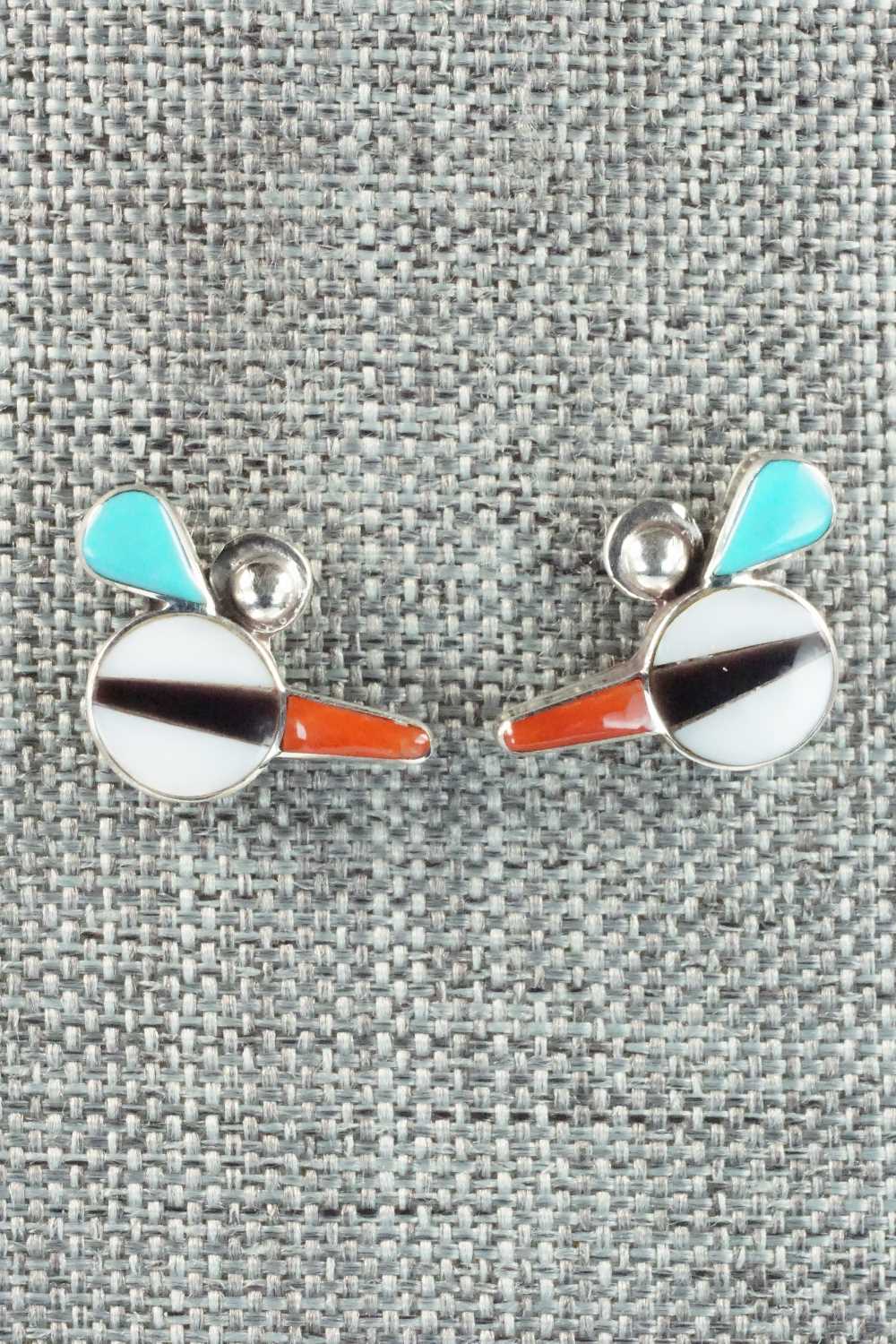 Multi Stone & Sterling Silver Inlay Necklace and Earrings Set - Leavus Ahiyite